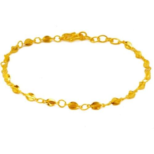 Fashion Pure Solid 24K Yellow Gold Bracelet / Best Butterfly Carambola adjustable Bracelet 2.95g