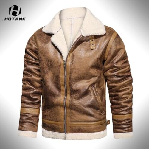 Fleece Leather Jacket Men 2021 Autumn Winter Thick Warm Military Outwear Slim Fit Casual Motor Biker Mens Leather Jackets Coats