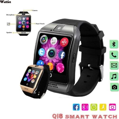 Bluetooth Smart Watch Men Q18 With Camera APP Facebook Whatsapp Twitter Sync SMS Smartwatch Support SIM TF Card For IOS Android