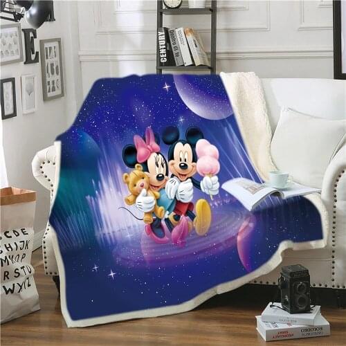 Disney Cartoon Mickey Minnie Blanket Soft Warm Coral Wool Blanket Bed Sheet Sheetlet Couch Throw High Quality Blanket Home Spin