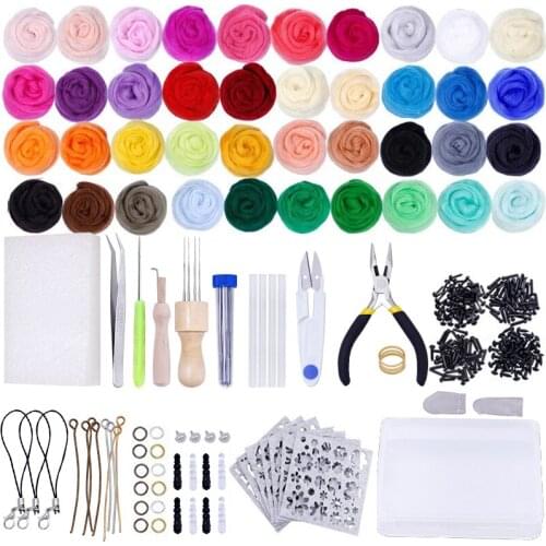 LMDZ 40 Colors Needle Felting Kit Needle Starter DIY with Instruction Included for Felted Animal Gift Needle Felting Supplies