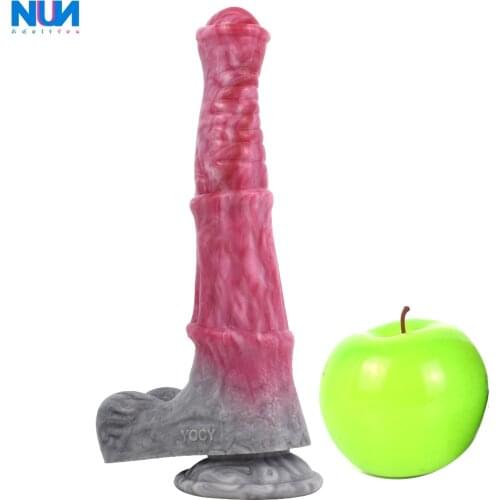 NUUN green bamboo dildo blood red big cock knotted sucker fetish post erotic plug 18-year-old adult prostate toy shop