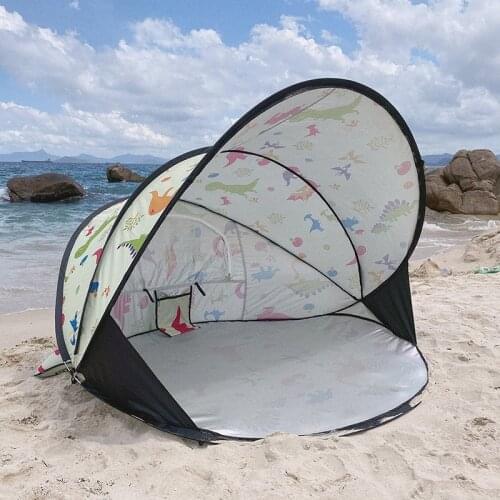 Full-automatic outdoor travel quick-opening foldable fishing double tent for sun protection and silver shading of beach tents