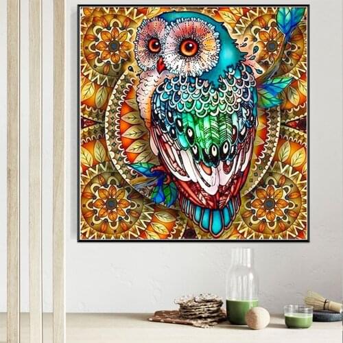 Full Square Diamond Embroide Owl 5D DIY Diamond Painting Animal Cross stitc Home Decor Mosaic Picture Rhineostone Christmas gift