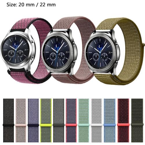 20mm 22mm Soft Nylon Watchband For Samsung Gear S3 Classic Frontier for Galaxy Watch Active 2 Huawei watch 2 Garmin Vivoactive3