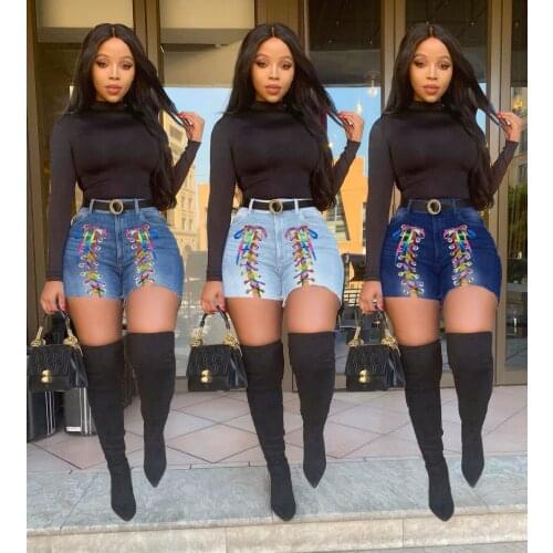 Shorts Women Harajuku Europe And The United States Color Bind Cultivate Denim Shorts Shorts Jeans Feminino WYM8838