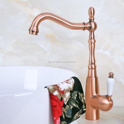 Bathroom sink faucet cold and hot bathroom faucet Antique Red Copper faucet mixer Nnf634
