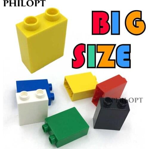 Big Size Building Blocks Heightening Brick 1x2 Assembled Accessories Bulk Part Compatible Building Blocks Large Toy For Kid Gift