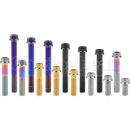 Catdogbear Titanium Bolt M10x20~90mm Pitch1.25/1.5mm Flange Allen Key Head Screw for Motorcycle Calipers Refitted
