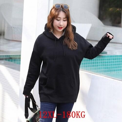 Large size womens hoodie plus size 5XL 6XL 7XL 8XL 9XL 10XL 12XL bust 162cm autumn and winter long sleeve loose sweatshirt