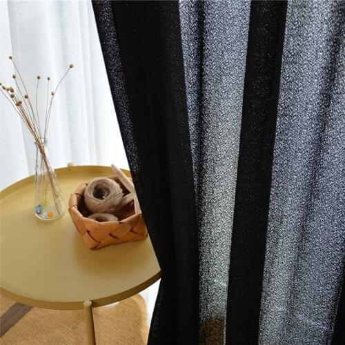 Thicken 4 Pure Colors Super Elegant Black Tulle Sheer Curtain for Bedroom Semi Blackout Living Room Window Decor Salon Draps