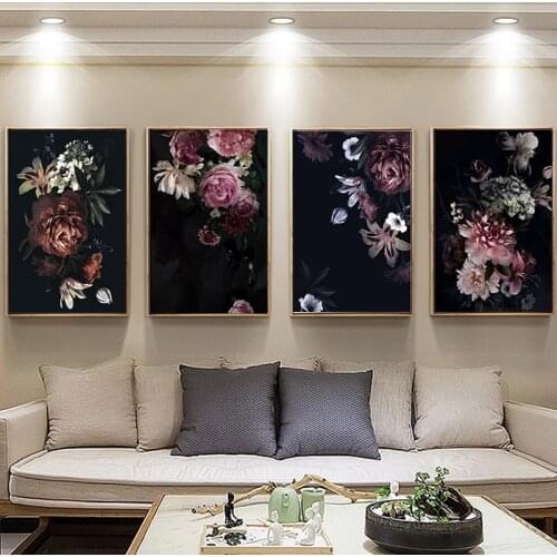 Vintage home decor Wall Art Print classical Flower Plant Poster Nordic Canvas Painting for Retro Minimalist Living Room Pictures