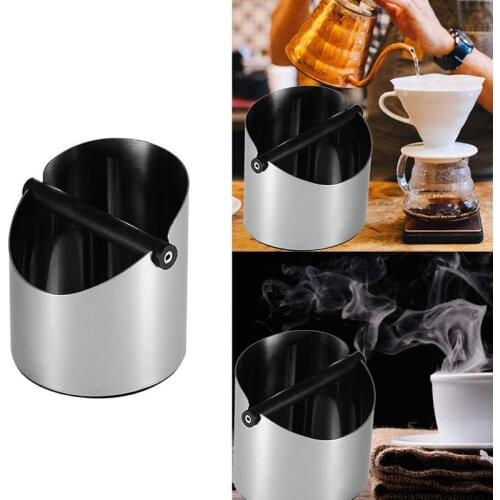 Stainless Steel Coffee Knock Box,Anti Slip Coffee Grind Dump Bin with Detachable Knock