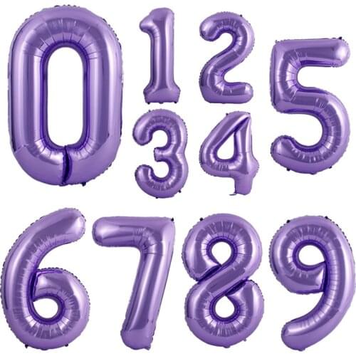 1pcs 40inch Purple Air Helium Aluminium Foil Number Balloons 0-9 Birthday Wedding Engagement Party Decor Globos Kids Supplies