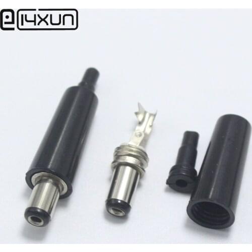 1pcs New Black 5.5*2.1mm DC Power Plug with Tail ABS 5.5mm x 2.1mm Male Plugs Connector DIY Repair Jack Audio Adapter 9mm