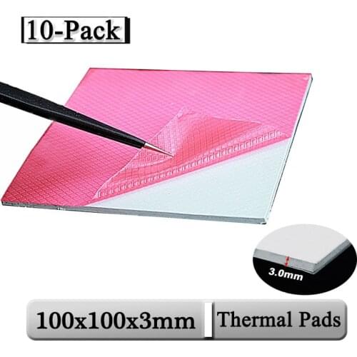 10 Pcs/Lot Gdstime 100x100x3mm 0.3cm Thickness White Thermal Pads CPU Cooling Pad 100x3mm 3mm Conductive Silicone Heatsink Pads