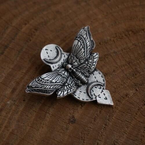 12PCS/LOTS Skull Jewelry Alloy Skull Deaths-Head Brooch Moth Women And Men Brooches