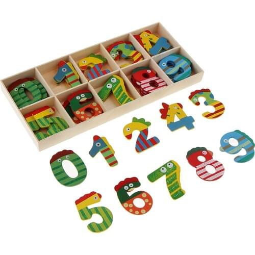 40Pcs Wood Number For Kids Early Learning Educational Toys With Storage Tray