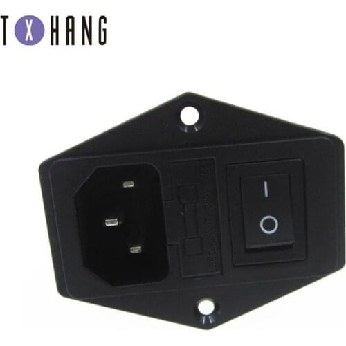 3D Printer Accessory 3 in 1 Fuse Power Supply Socket 10A AC250V Power Socket Fuse Switch Connector Plug Connector