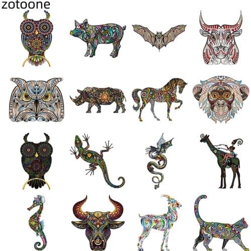 ZOTOONE DIY Applique Antiquity Vintage Animal Owl Iron on Transfers Patches for Clothing Patch Clothes Printed Stranger Things