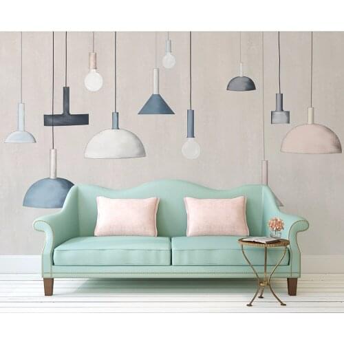 Bacaz Modern new chandelier Hand-painted large wall stickers home decor living room Bedroom diy art mural 3D wallpaper decor