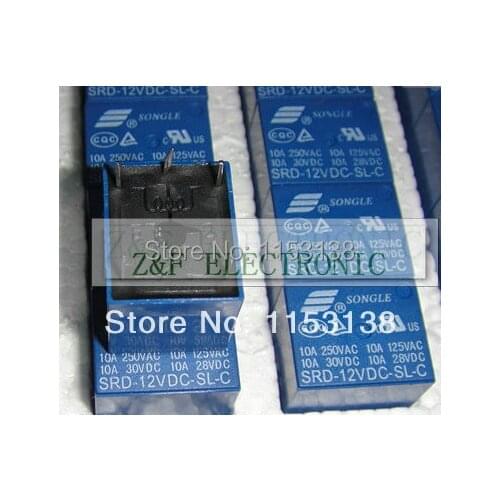 FREE SHIPPING wholesale DIP-5 relay SRD-12VDC-SL-C SRD-12VDC SL-C 10A T73 new original 10PCS/LOT