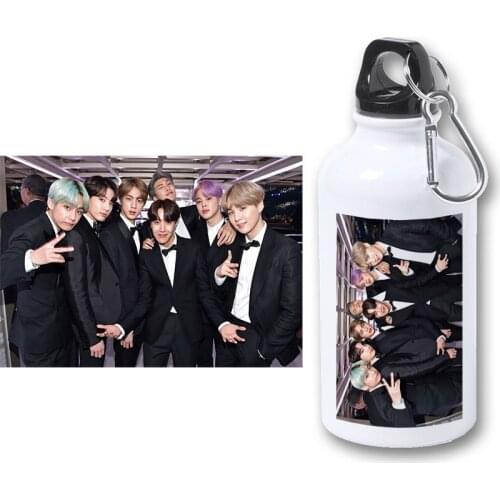 MERCHANDMANIA BIDON METALICO 400ML BTS GALA MAP OF THE SOUL bottle metal travel sport picnic fishing custom hunting