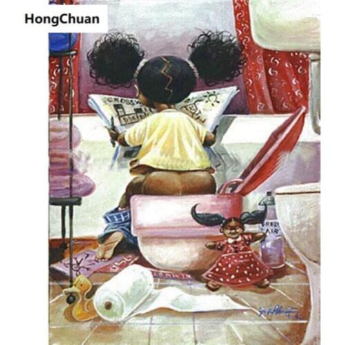 Fast delivery African little girl 5D DIY square/round diamondpainting mosaic diamondembroidery cross stitch homedecoration gifts