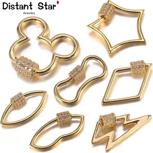 Distant DIY Carabiner Handemade Necklace Clasp Hook Spiral Lock Clasps For DIY Necklace Bracelet Jewelry Making Supplies