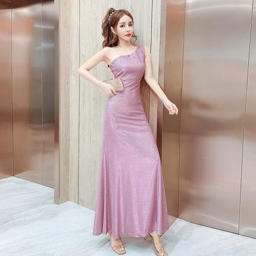Long Evening Dresses Sleeveless Prom Dress Elegant Formal Gowns Vestidos De Gala Ladies Gown Solid Color Maxi for Women Y756