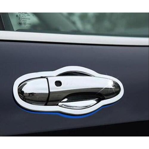 For Jeep Cherokee 2014 2015 2016 8pcs ABS Chrome Car Door Handles Cover Trim 2 Smart holes Auto Accessories