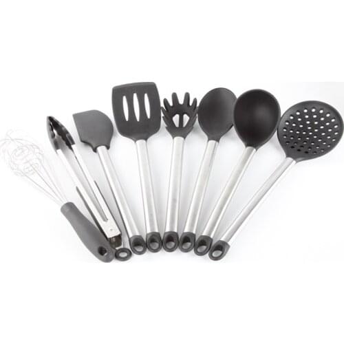 Kitchen Silicone Non-stick Cooking Spoon Spatula Ladle Egg Beaters Utensils Dinnerware Set Cooking Tools Free Shipping