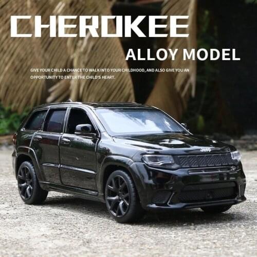 1:32 JEEP Grand Cherokee Alloy Car Model Diecast Simulation Metal Toy Off-road Vehicles Model Sound and Light Childrens Toy Gift