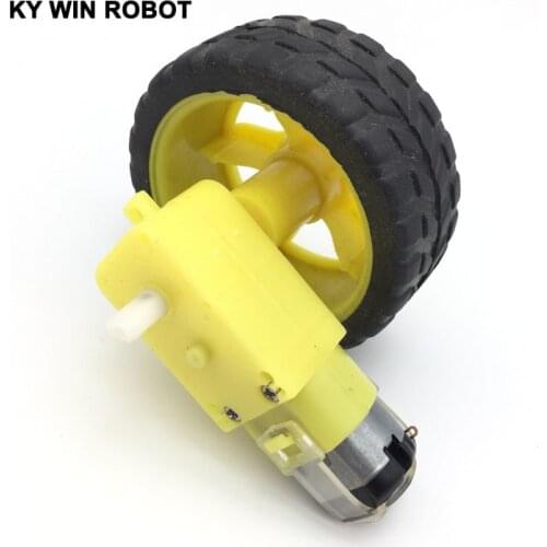 1Lot/package Deceleration DC Gear Motor + supporting wheel smart car chassis, motor / robot car wheel for arduino