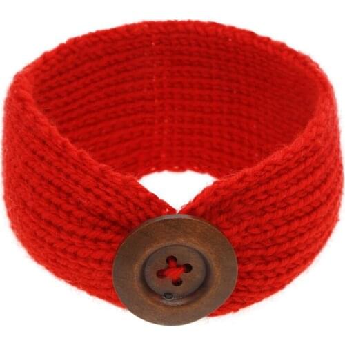 New 2018 Childrens Knitting Wool Rabbit Ear Hair Band Button New Headband Hair Accessories