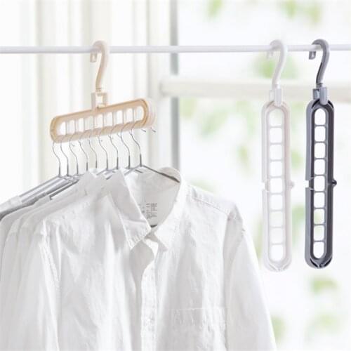 Plastic Multi-hole Support clothes hanger circle Drying storage racks Multifunction scarf hangers home clothes storage shelf
