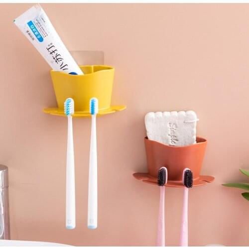 Plastic Toothbrush Holder Toothpaste Storage Rack Shaver Tooth Brush Dispenser Bathroom Organizer Accessories Set Tools