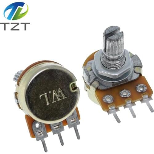 100PCS stereo/pa/sealing potentiometer WH148 B1k B2k B5k B10k B20k B50k B100k B250k B500k B1M 15mm 5pins With Nuts And Washer