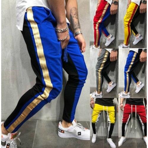 Casual Men Gym Slim Fit Trousers Tracksuit Bottoms Skinny Joggers Sweat Track Pants Plus size