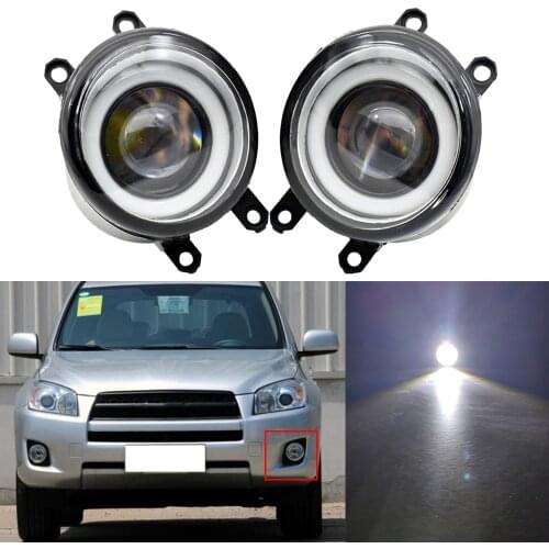 Angel Eye Fog Light Assembly For Toyota RAV4 RAV 4 2006-2012 2016-2018 Car Front Bumper Fog Light With Halo Ring DRL H11 12V