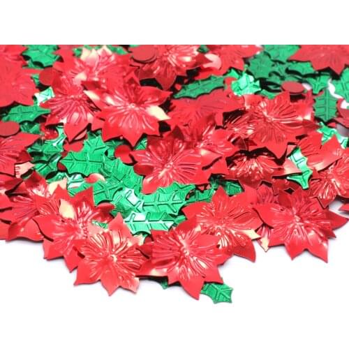 15g Christmas Tree Christmas Green Leaves Holly Berry Confetti New year festival party decoration Xmas ornaments for home