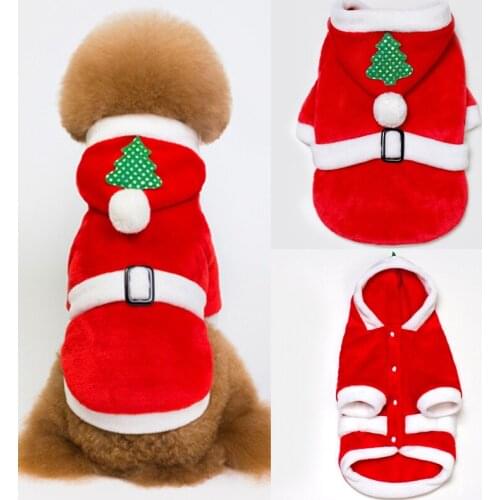 Christmas Pet Dog Clothes for Small Dogs Winter French Bulldog Chihuahua Hooded Coat Jackets Xmas Puppy Cat Clothing Pet Costume
