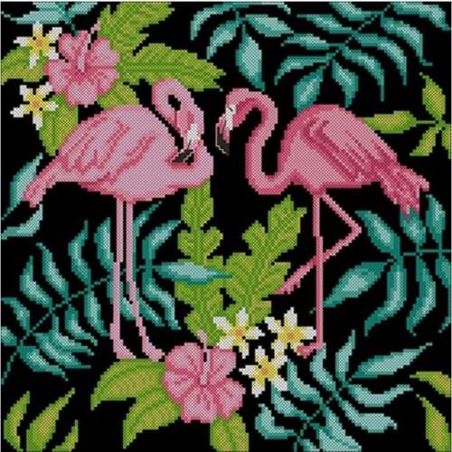 Pink flamingo patterns Counted Cross Stitch 11CT 14CT DIY Chinese Cross Stitch Kits Embroidery Needlework Sets