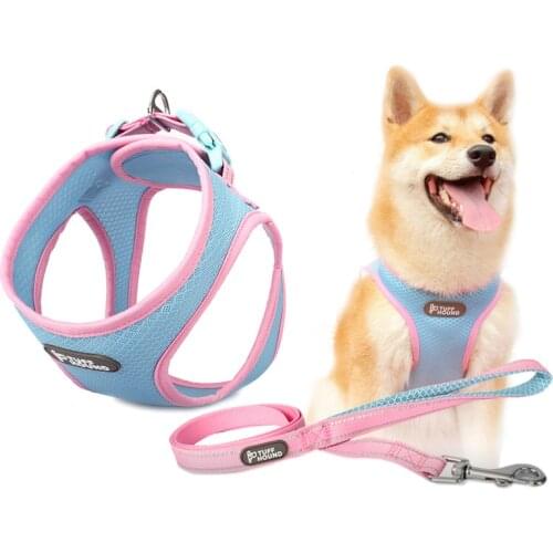 Dog Harness And Leash Cat Harness Breathable Mesh Adjustable Pet Harness Puppy Cat Vest Collar For Small Medium Dogs Chihuahua