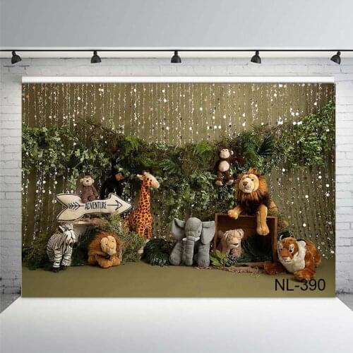 Tropical Jungle Lion Forest Wild Animal Safari Party Newborn Baby Shower 1st Birthday Backdrop Vinyl Photography Background