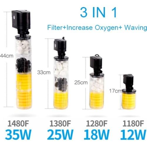3 in 1 Aquarium Internal Filter Fish Tank Filter For aquarium Air Pump Air Oxygen Increase Aquarium Filter Aquarium Pump