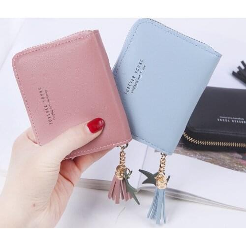 Womens Wallet Card Holder Soft Leather Lady Tassel Bag Coin Purse Short Wallet Handbag Designer Wallets Mini Wallet