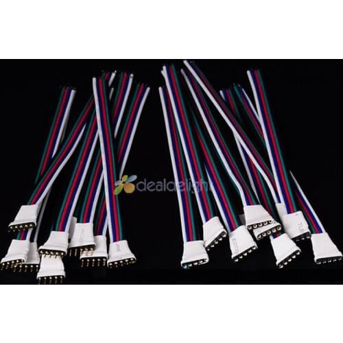 10 pairs 5 pin Male And Female LED Connector With 15cm length Cable Cord For 5050 RGBW RGBWW LED Strip Light
