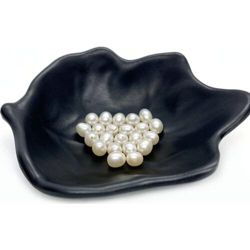 Natural Freshwater Pearl Beads White Round Loose Spaced Beads DIY Making Bracelet Charm Necklace Jewelry Accessories 10pcs