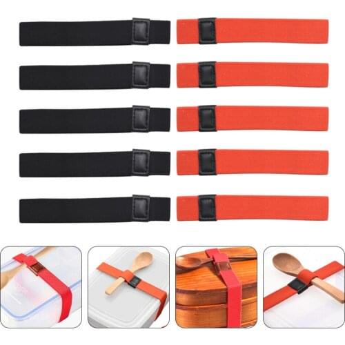 10pcs Two Layers Stackable Bento Box Elastic Strap Double Layer Lunchbox Band